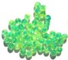 50 8mm Jonquil and Aqua Crackle Glass Beads